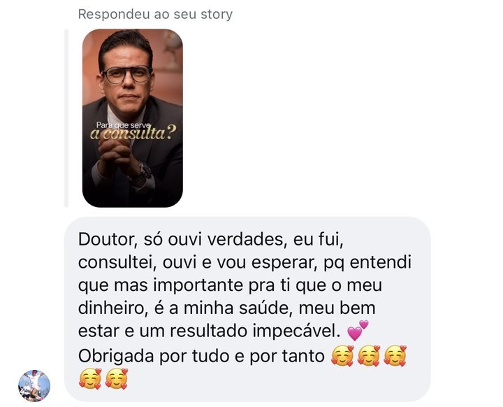 Depoimento: paciente consultou e vai se planejar, entendeu que a saúde vem antes