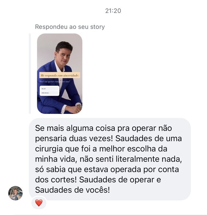 Depoimento: a cirurgia foi a melhor escolha, sem dor no pós-operatório
